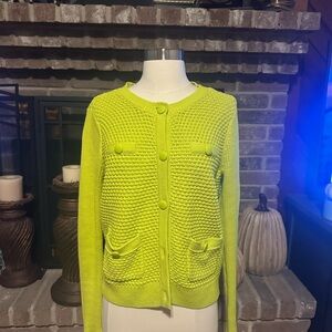 CAbi Vibrant Yellow Cardigan Sweater